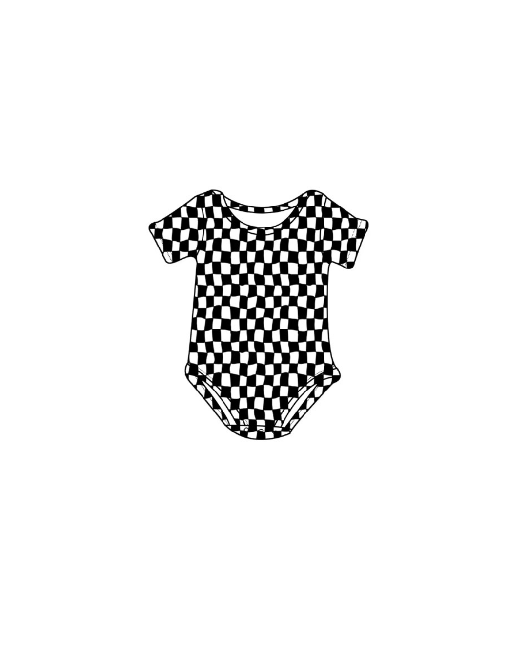 Wavy Check Onesie