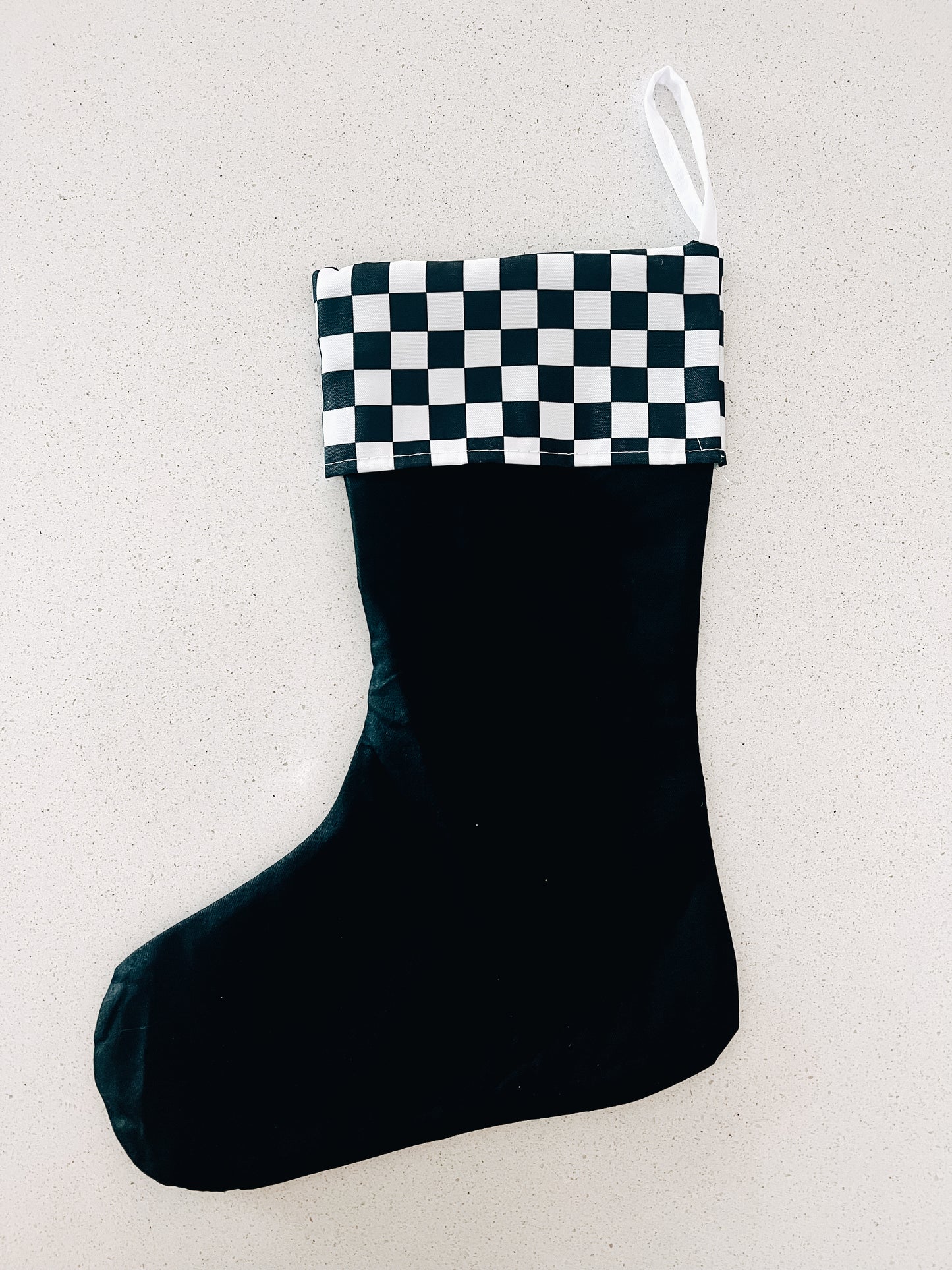 Checkered/Lightning Bolt Christmas Stocking