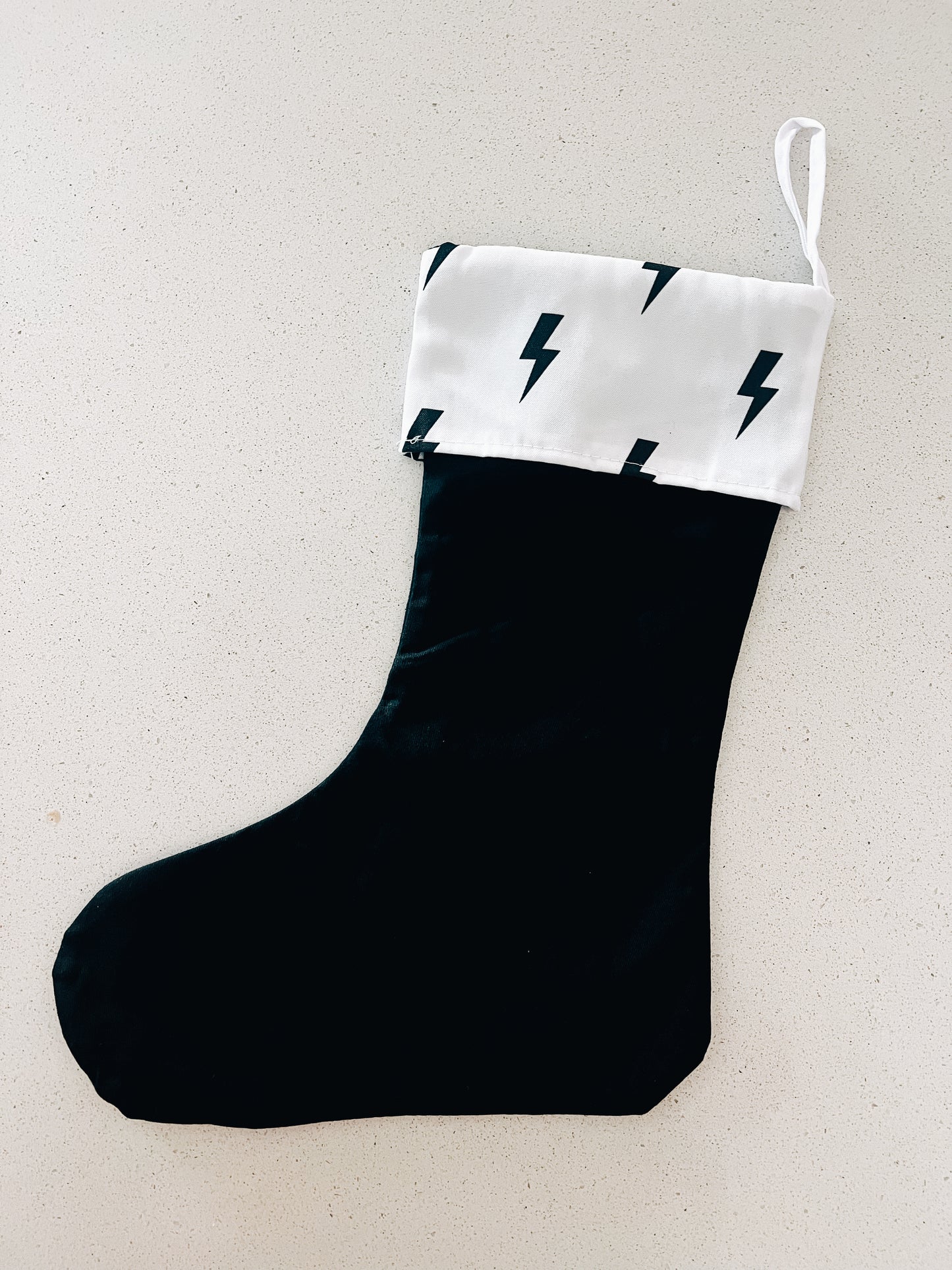 Checkered/Lightning Bolt Christmas Stocking